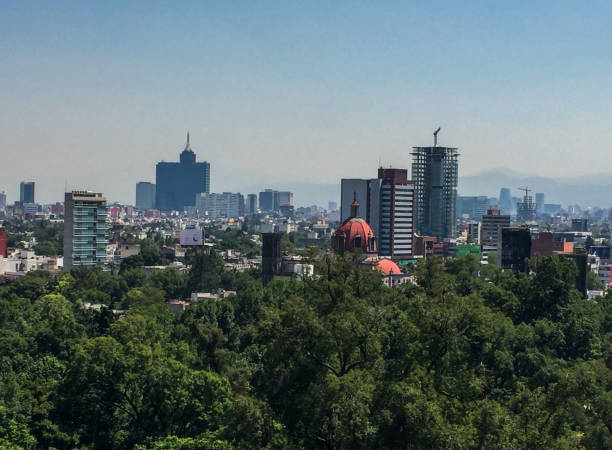 Mexico City partial view from Chapultepec stock photo