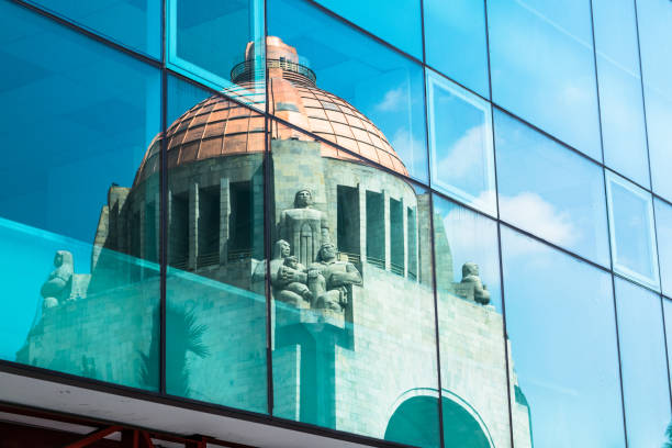 Mexico City Revolution Monument Dome reflection stock photo