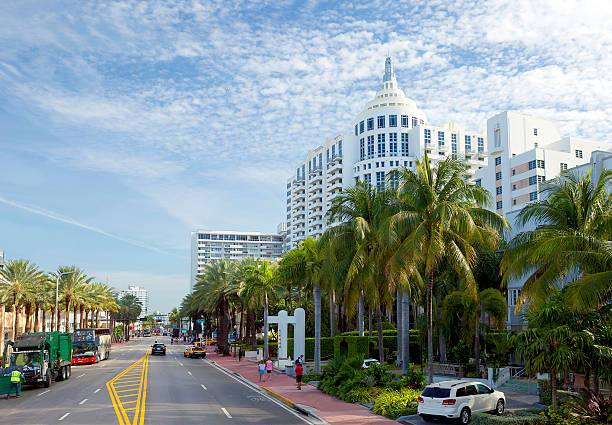 Miami Beach. Collins Avenue. stock photo