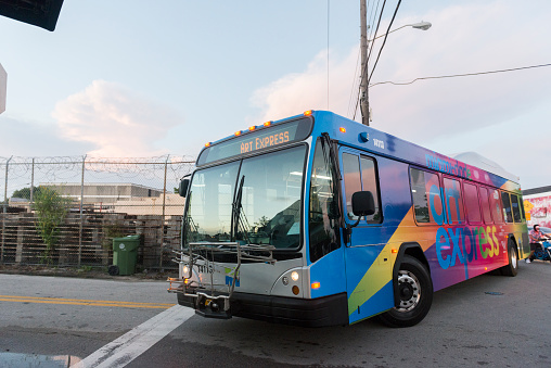 miami city bus public transportation vehicle drives