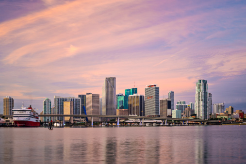 Miami Skyline Stock Photo - Download Image Now - iStock