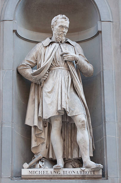 Michelangelo Statue in Florence Michelangelo Statue in Florence Italy michelangelo artist stock pictures, royalty-free photos & images