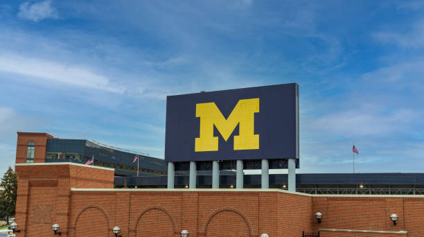Michigan stadium, home of University of Michigan football. stock photo