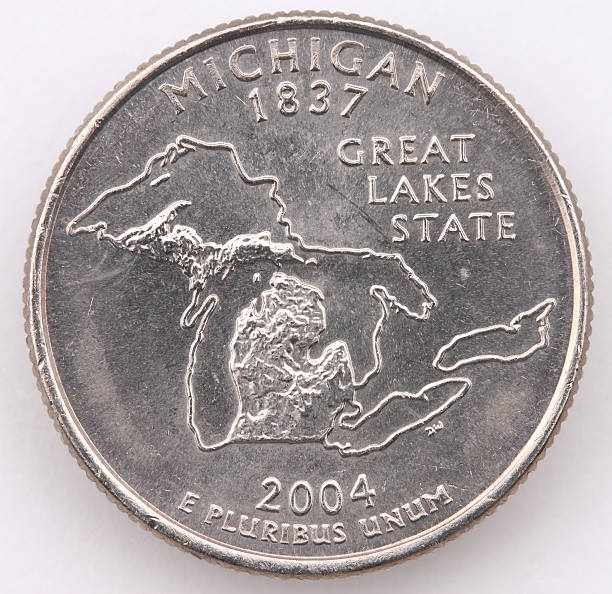 Michigan State Quarter stock photo