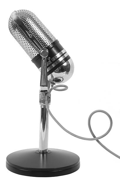 Microphone and stand stock photo