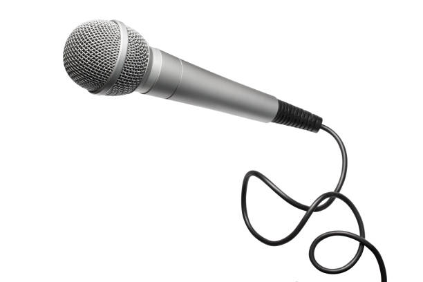 microfoon op wit - microphone stockfoto's en -beelden
