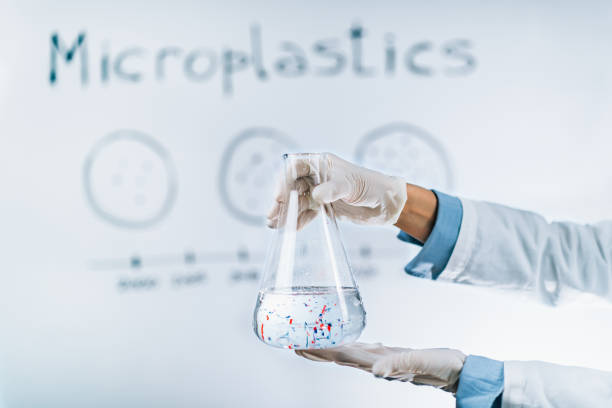 Microplastic Pollution Concept stock photo