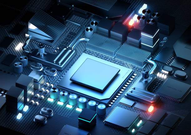 Microprocessor And CPU Technology Concept A silicon CPU and microprocessor technology for modern day applications. 3D render illustration. cpu stock pictures, royalty-free photos & images