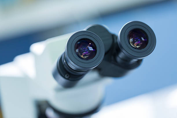 Microscope eyepiece stock photo