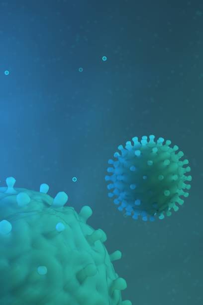 Microscopic view of a infectious virus stock photo