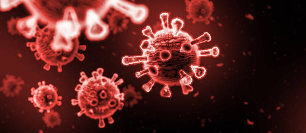 Microscopic view of Coronavirus 3D Render Microscopic view of Coronavirus, a pathogen that attacks the respiratory tract Anthrax stock pictures, royalty-free photos & images