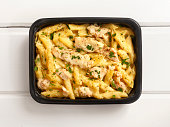 Microwave Dinner -Chicken and Penne Alfredo-Photographed on Hasselblad H3D2-39mb Camera