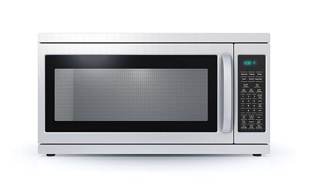 Microwave Microwave of my own design isolated on a white background.Could be a useful image in a cooking composition.This is a detailed 3d rendering. microwave stock pictures, royalty-free photos & images