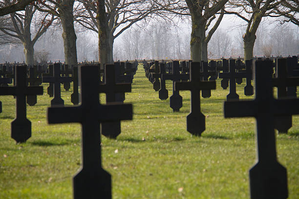 Military cemetery stock photo