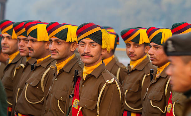 Military parade in New Delhi, India stock photo