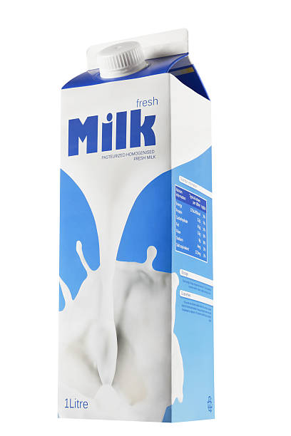 carton de lait avec design personnalisé - emballage alimentaire en carton photos et images de collection