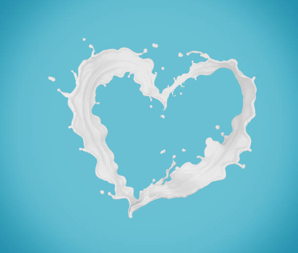 milk heart shape, stock photo