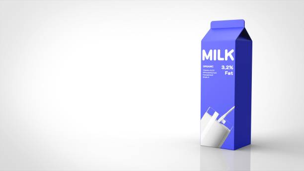 leite grande direito 3d renderização - caixa de leite - fotografias e filmes do acervo