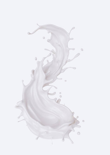milk or yogurt splash. milk or yogurt splash isolated on whitee background with clipping path 3d illustration. cream dairy product photos stock pictures, royalty-free photos & images