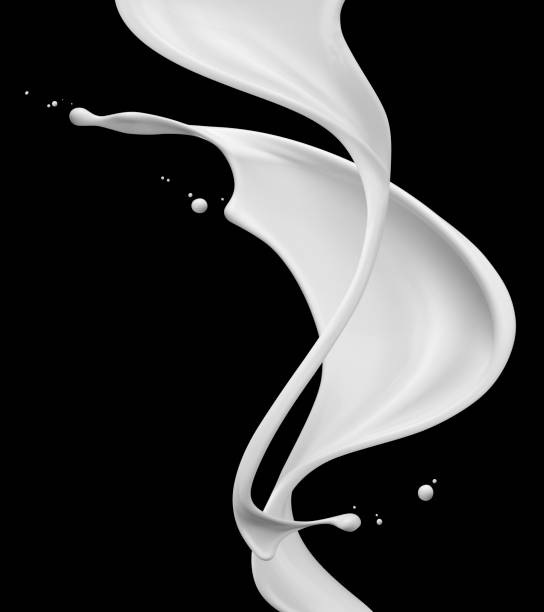 milk splashes isolated on black background