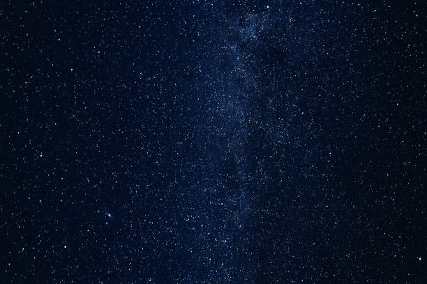Photo of Milky way galaxy with glowing stars and planets in the universe. Dark blue sky in the night