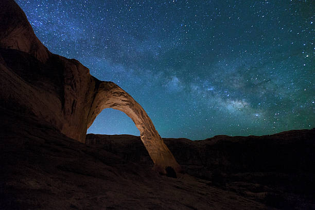 Milky Way over Corona Arch stock photo