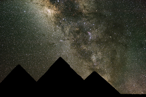 The Milky Way (heavenly Nile) seen over the Gizan pyramids / Credit: iStock