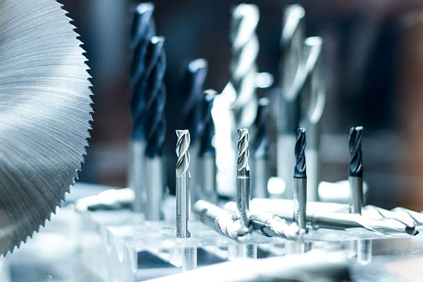 Milling and drilling cutter tools stock photo