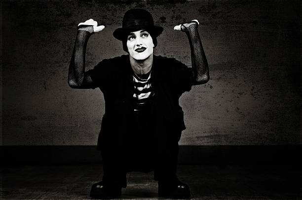 Mime in a Box Mime in a virtual box, black and white. mime artist stock pictures, royalty-free photos & images