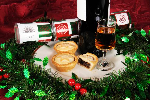 Mince pies and sherry. stock photo
