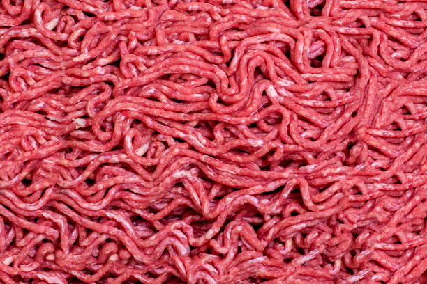 minced meat, pork, beef, venison, minced meat, clipping path, minced meat background, full depth of field stock photo