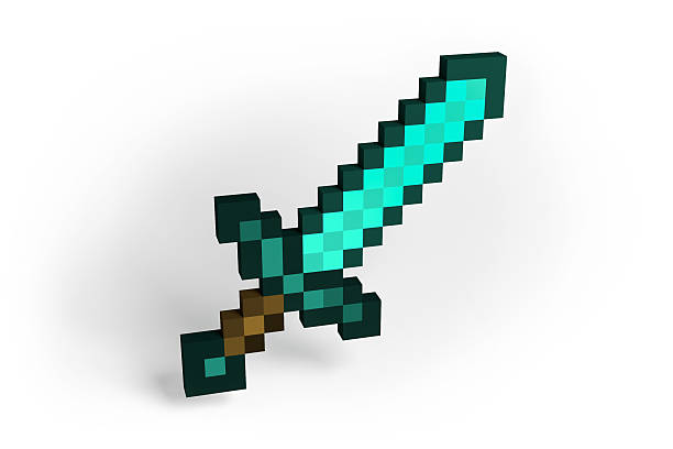Minecraft Diamond Sword stock photo