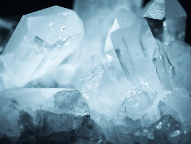 Mineral Crystal Quartz rock Nature abstract background stock photo