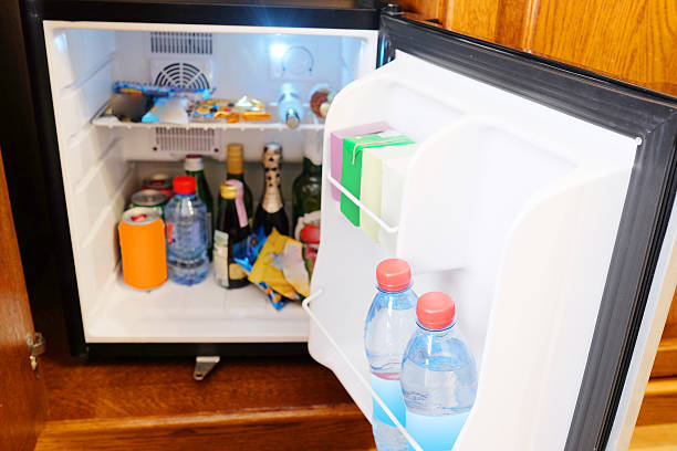 mini fridge stock photo