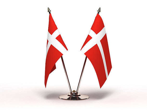 Miniature Flag of Denmark (Isolated) stock photo