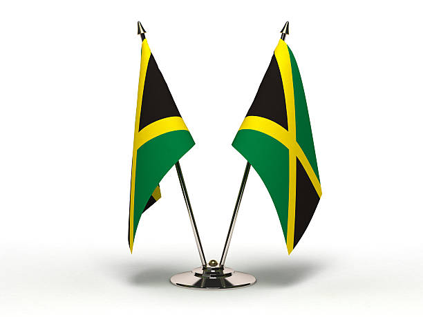 Miniature Flag of Jamaica (Isolated) stock photo
