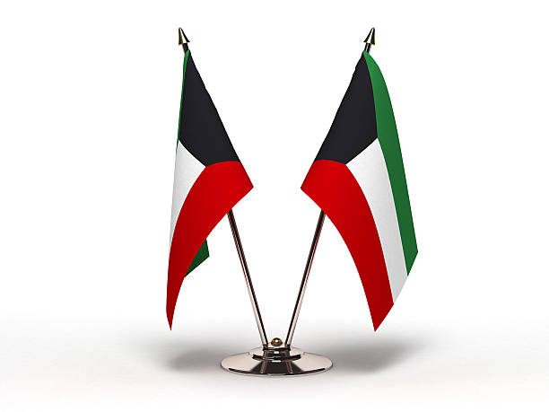 Miniature Flag of Kuwait (Isolated) stock photo