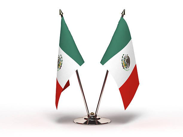 Miniature Flag of Mexico (Isolated) stock photo