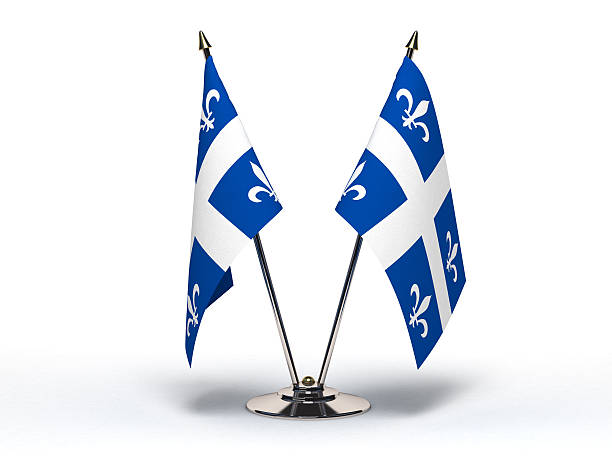 Miniature Flag of Quebec (Isolated) stock photo