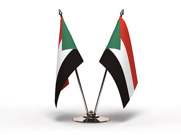 Miniature Flag of Sudan (Isolated) stock photo