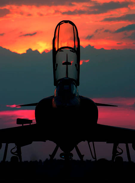 Mirage III at Sunset stock photo