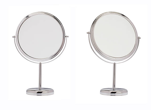 Mirror Mirror rounded shape, isolated on white background. mirror object stock pictures, royalty-free photos & images