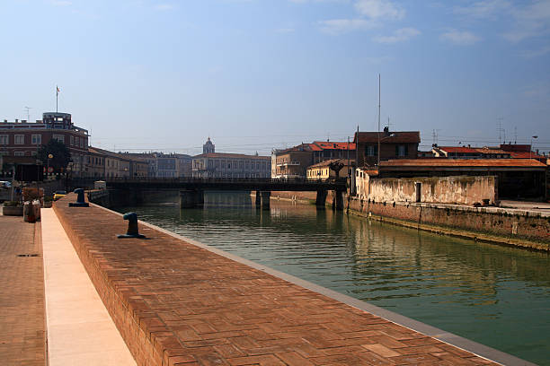 Misa River in Senigallia stock photo