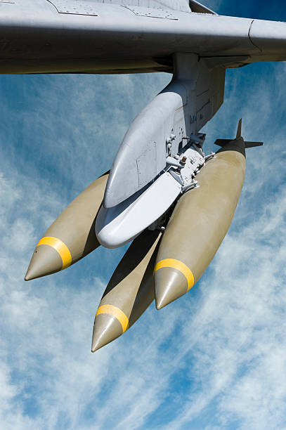 Missile on a fighter jet stock photo
