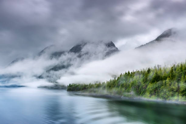 Misty Fjord Shoreline, Alaska stock photo