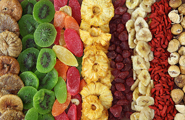 Mix of dried fruits stock photo