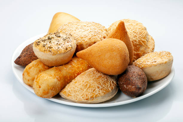 Mixed brazilian snack stock photo