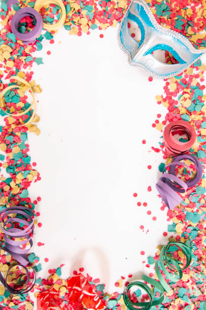 Mixed colorful confetti stock photo