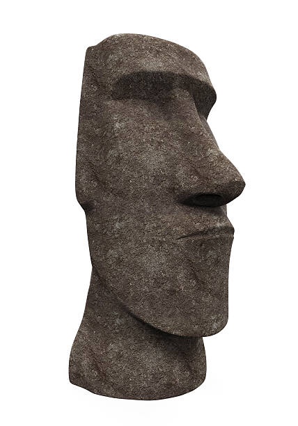 Moai Statue Isolated Moai Statue isolated on white background. 3D render rapa nui stock pictures, royalty-free photos & images