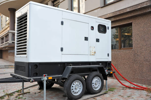 Mobil electric generator. stock photo